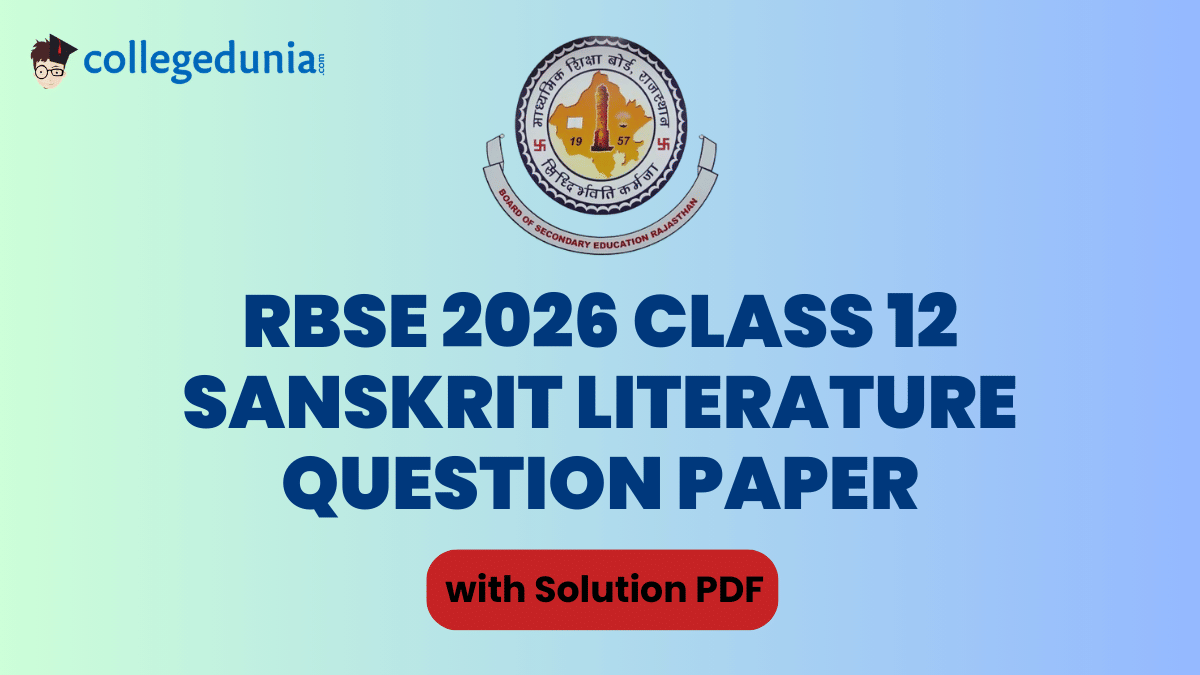 Rajasthan Board Class 12 2026 Sanskrit Literature Question Paper with Solution PDF