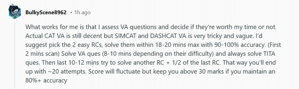 Reddit’s Strategy to hit 95%+ in the VARC Section of CAT 2025