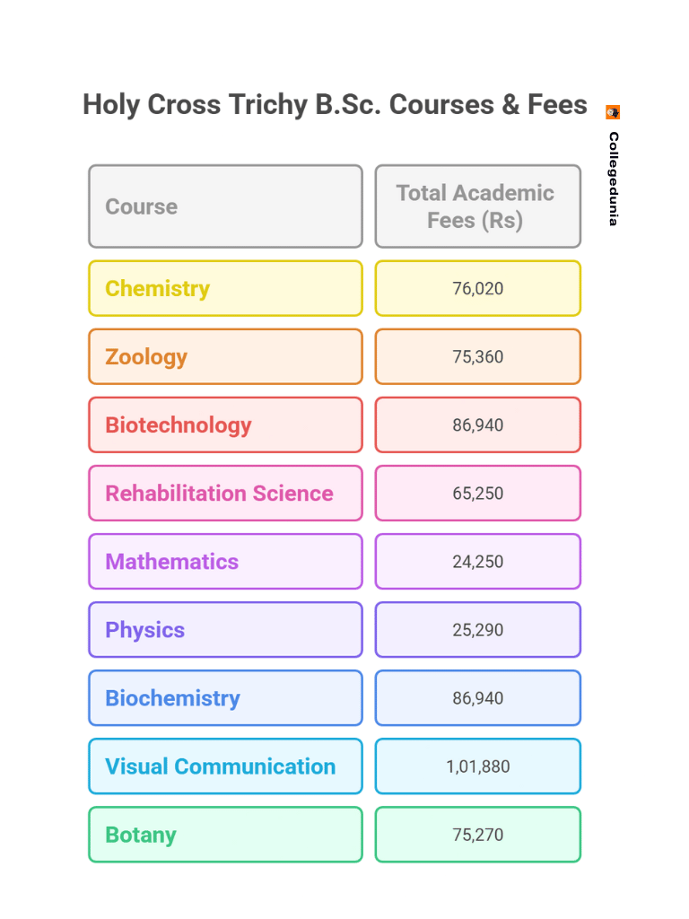 HOLY Cross Trichy B.Sc Courses & Fees