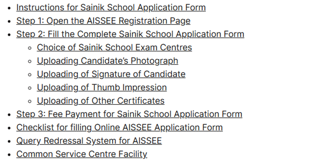 AISSEE Application Process 