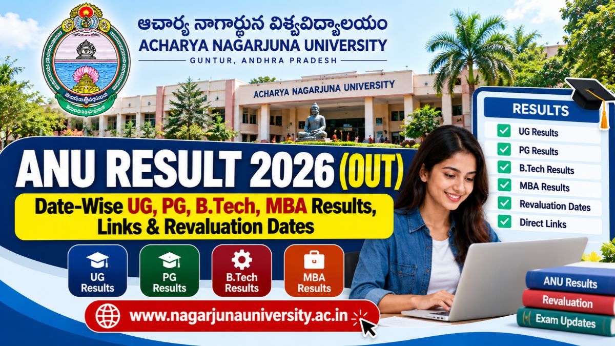 ANU Result 2026 (Out): Date-Wise UG, PG, B.Tech, MBA Results, Links & Revaluation Dates