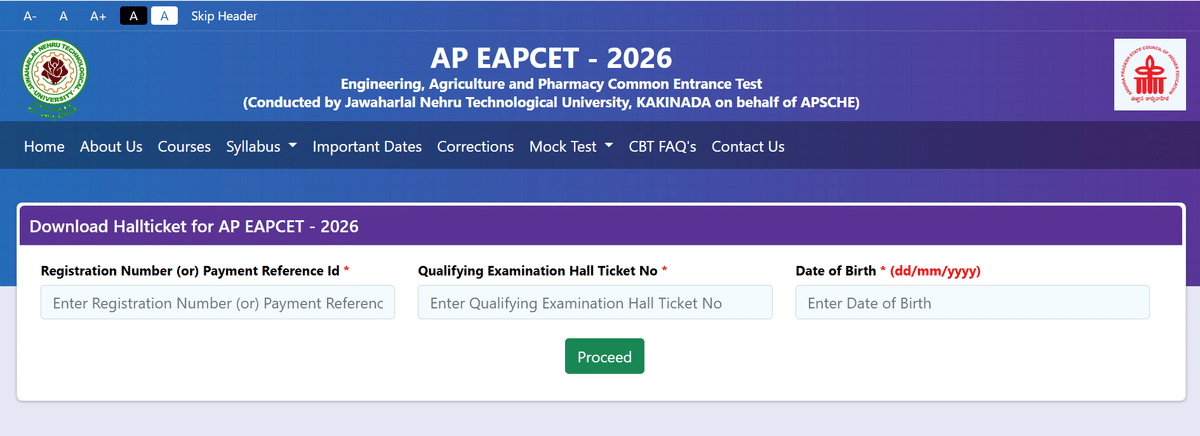 AP EAMCET 2026 Hall Ticket 