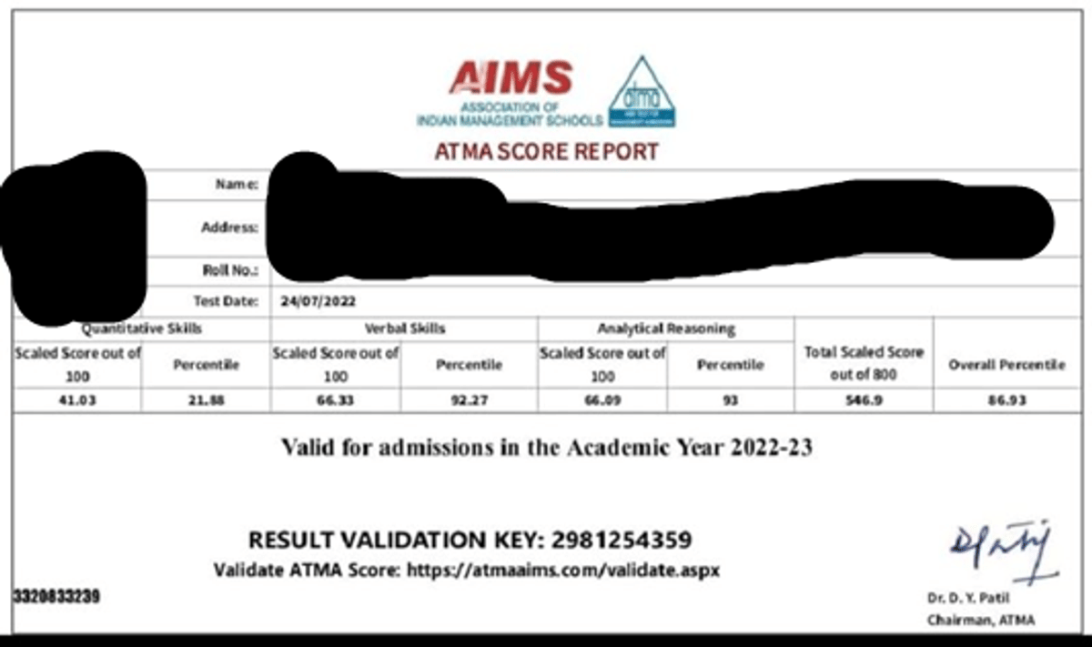 ATMA Exam Results 2026
