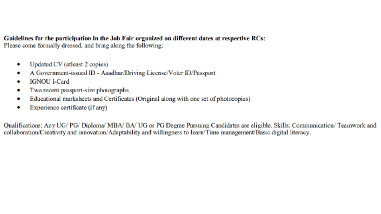  IGNOU Placement Drive @ignou.ac.in