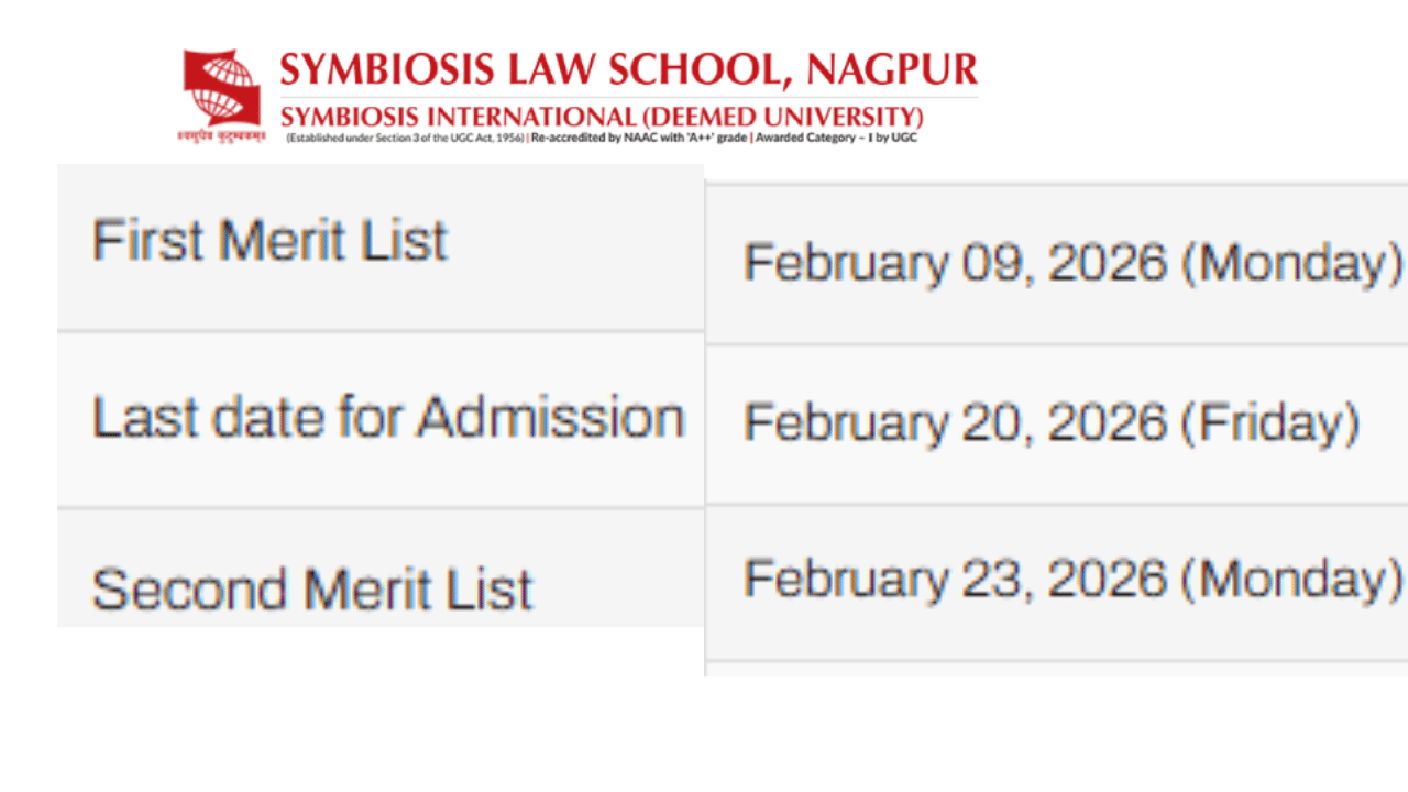 SLS Nagpur SLAT 2026 First Merit List for BA LLB/ BBA LLB @slsnagpur.edu.in
