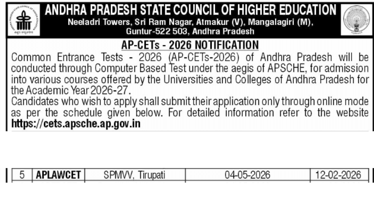  AP LAWCET & PGLCET 2026 Registration @cets.apsche.ap.gov.in