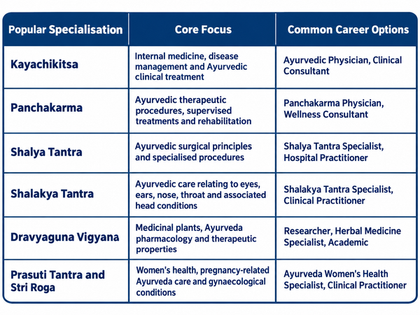 Top BAMS Specialisations