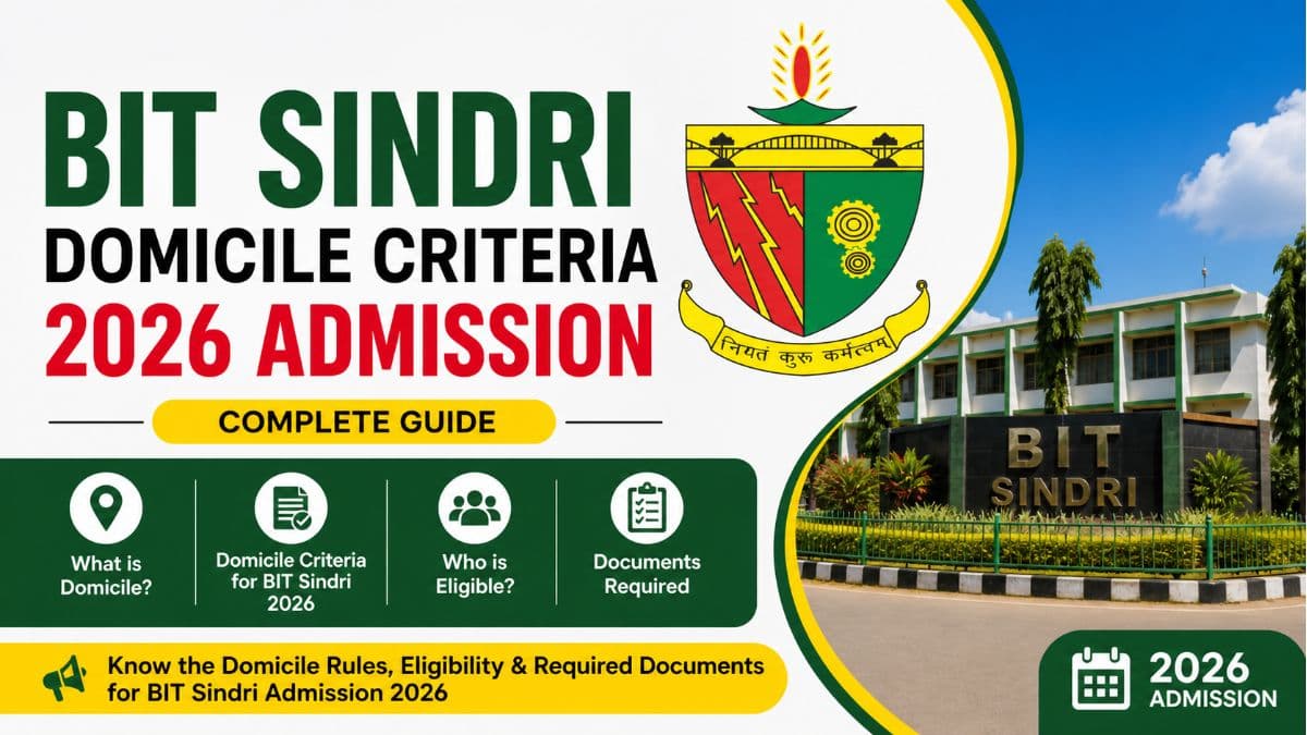 Is Jharkhand Domicile Mandatory for BIT Sindri Admission 2026? Eligibility & Rules Explained