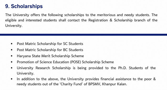BPSMV College Scholarship