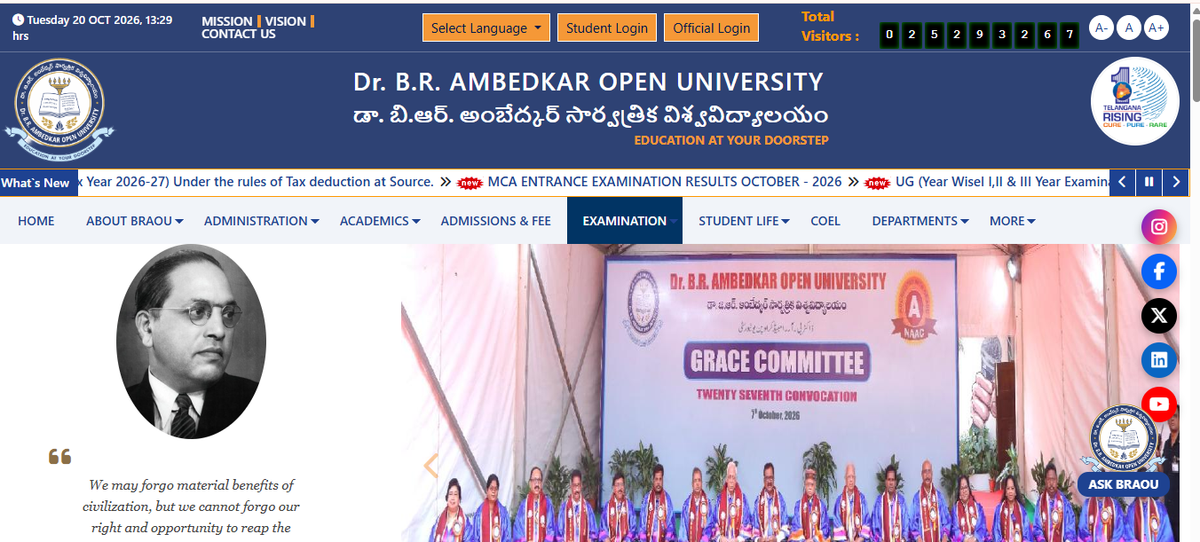 BRAOU website official 