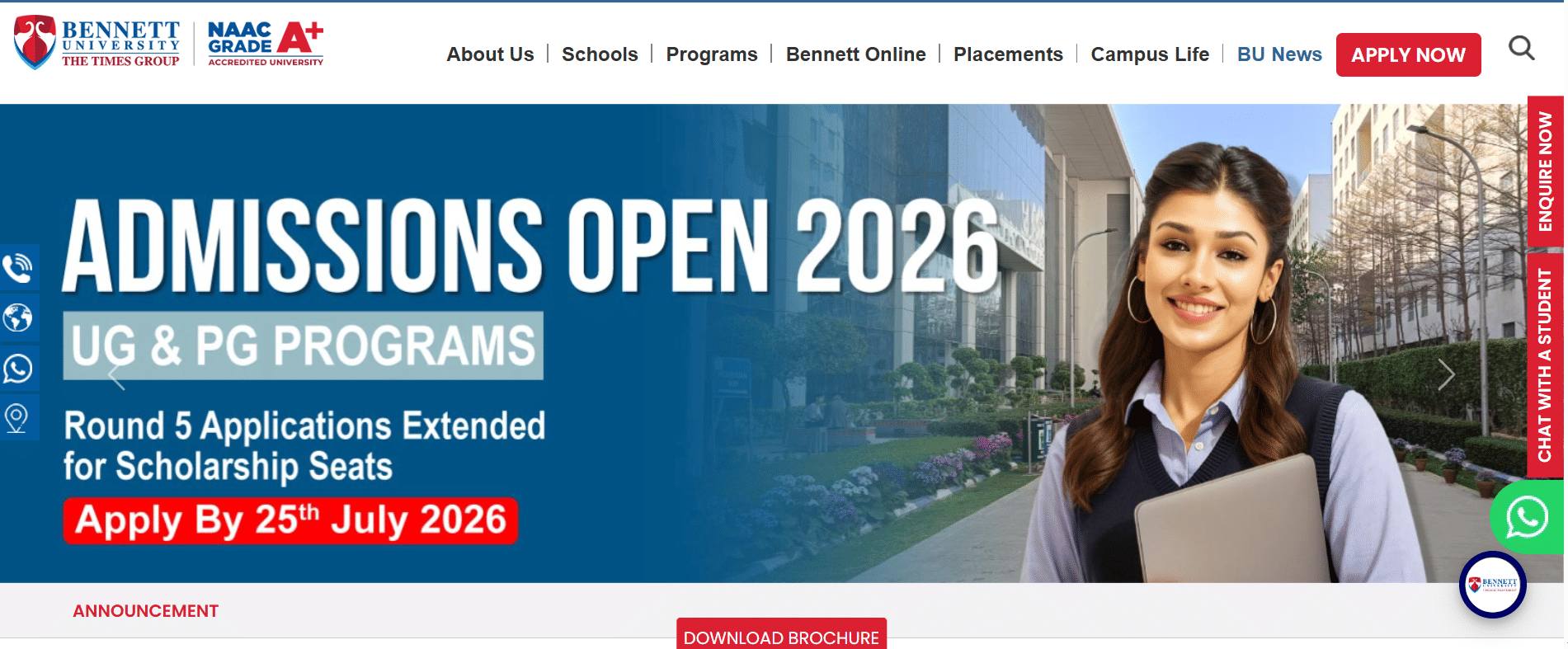 Bennett University Round 5 Admission 2026