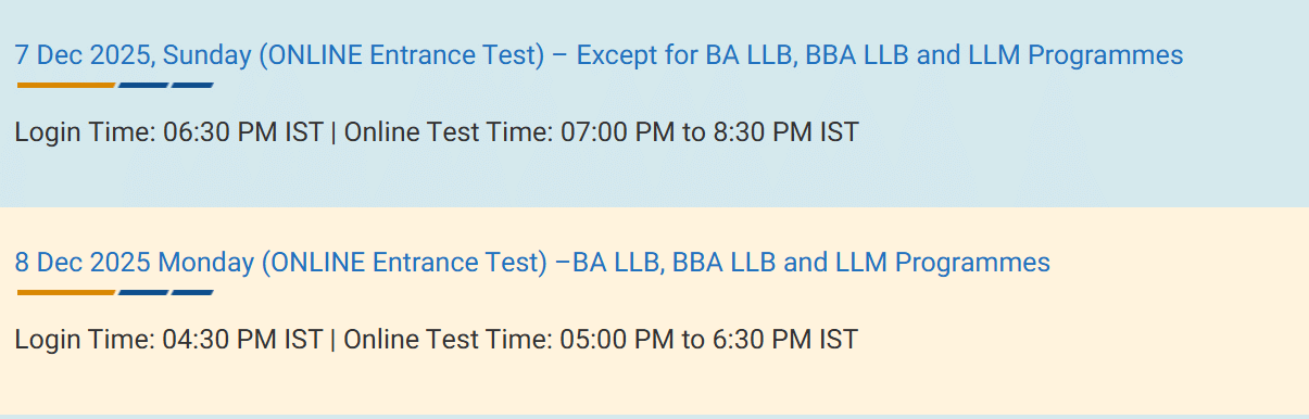 Christ University Bangalore Admission Dates