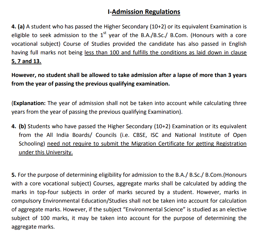 Baruipur College BA - BSc Eligibility