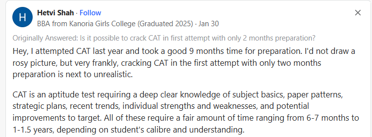 CAT 2025 Preparartion