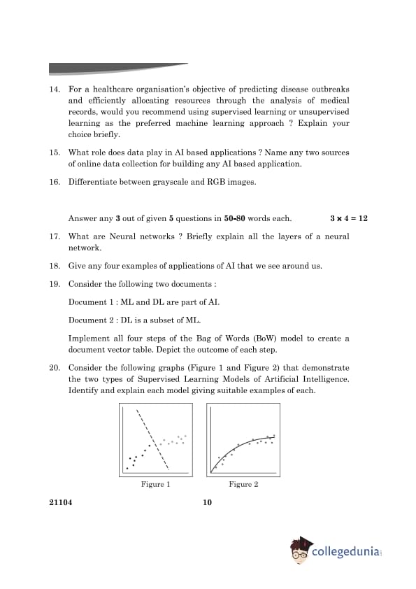 CBSE Class 10 Artificial Intelligence Question Paper 2024 with Answer Key