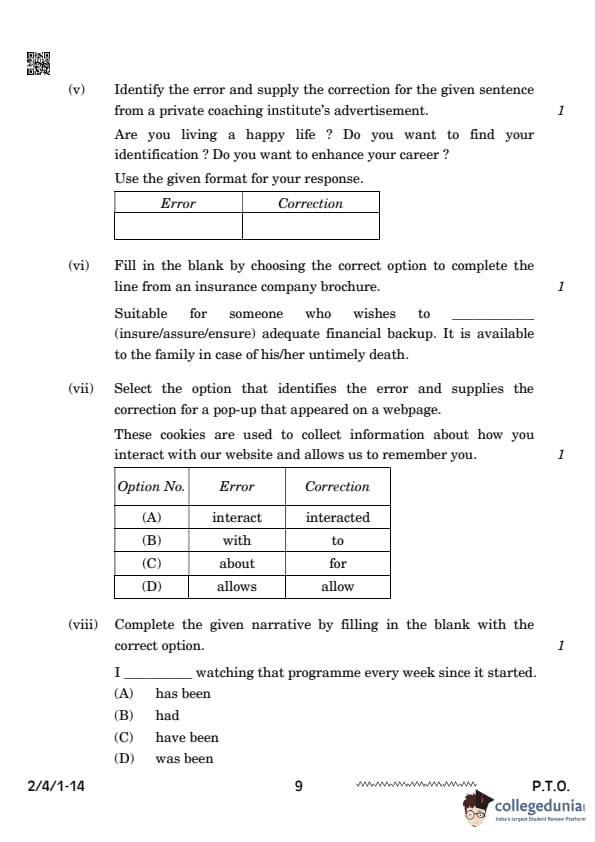 CBSE Class 10 English Question Paper 2024 (Set 1 - 2/4/1) Available ...