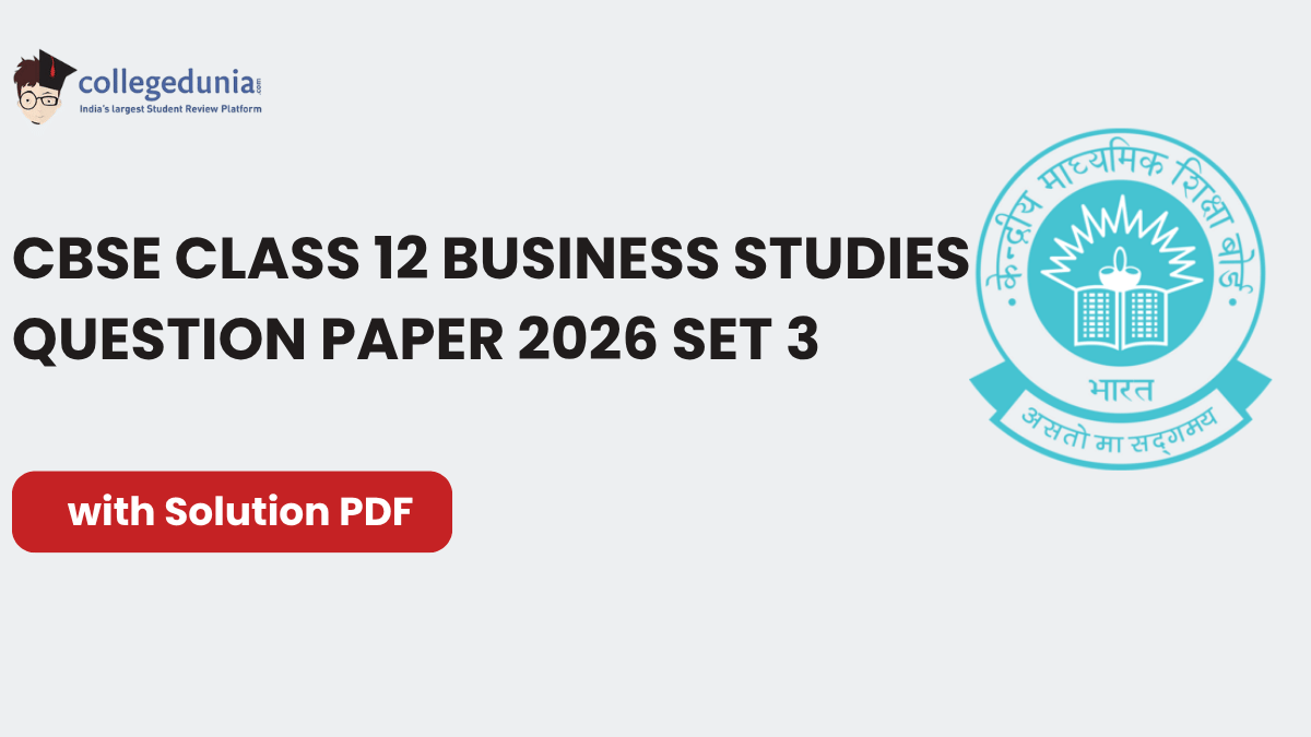 CBSE Class 12 Business Studies Question Paper 2026 Set 3
