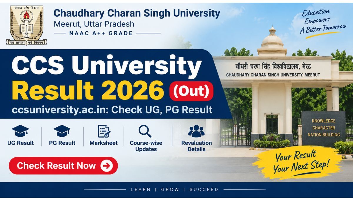 CCS University Result 2026 (Out) ccsuniversity.ac.in: Check UG, PG Result