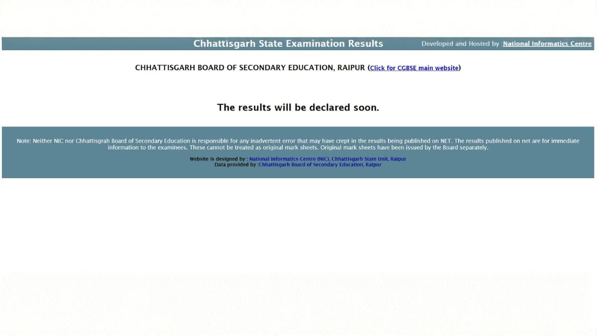 CGBSE result out soon