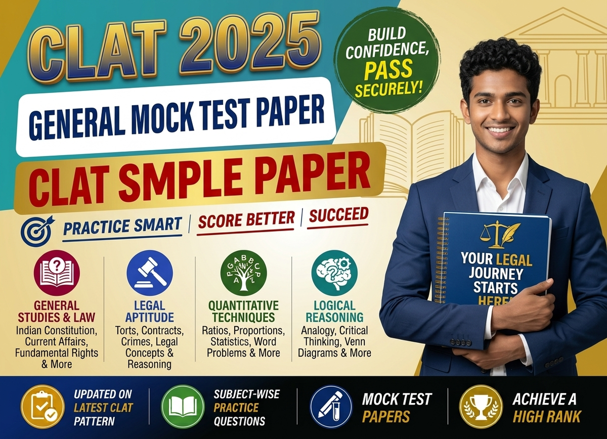 CLAT Sample Paper 2026: Subject-Wise Practice Papers PDF Download