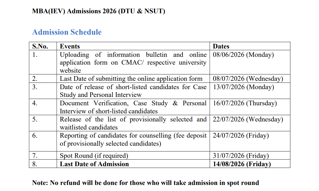CMAC 2026 MBA IEV Registration Opens for DTU and NSUT