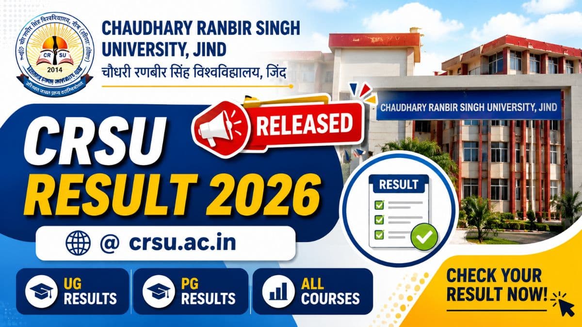 CRSU Result 2026 (Released) @crsu.ac.in: Check UG, PG, Result