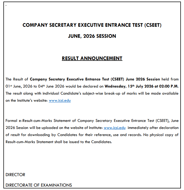 ICSI CSEET June 2026