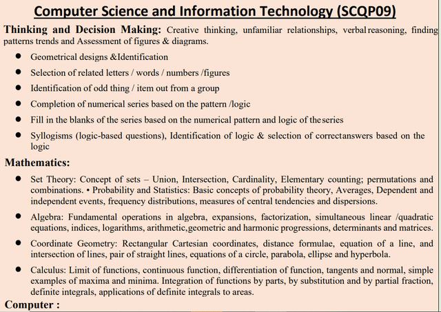 Computer Science Syllabus 