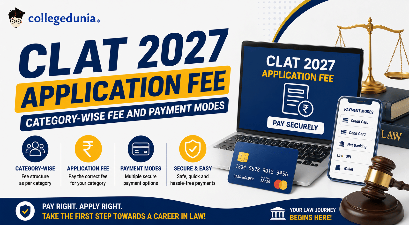 CLAT 2027 Application Fee: Category-Wise Fee and Payment Modes