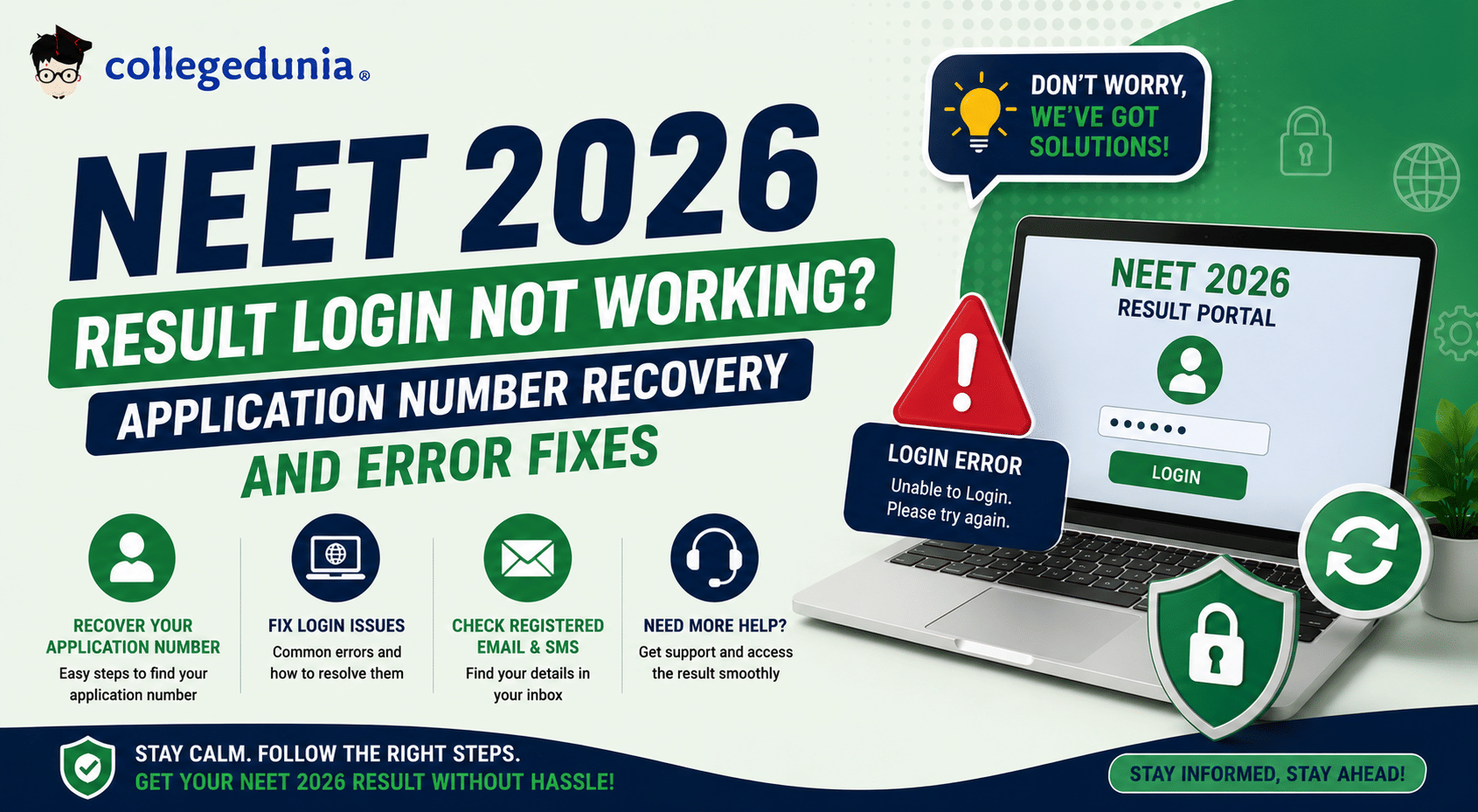 NEET 2026 Result Login Not Working: Application Number Recovery and Error Fixes