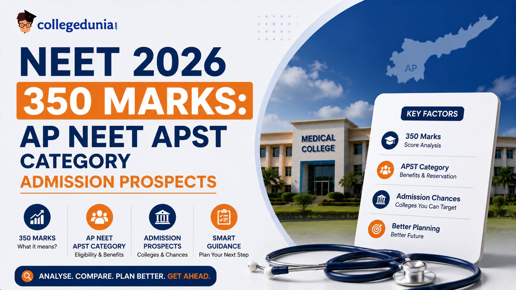 NEET 2026 350 Marks: AP NEET APST Category Admission Prospects
