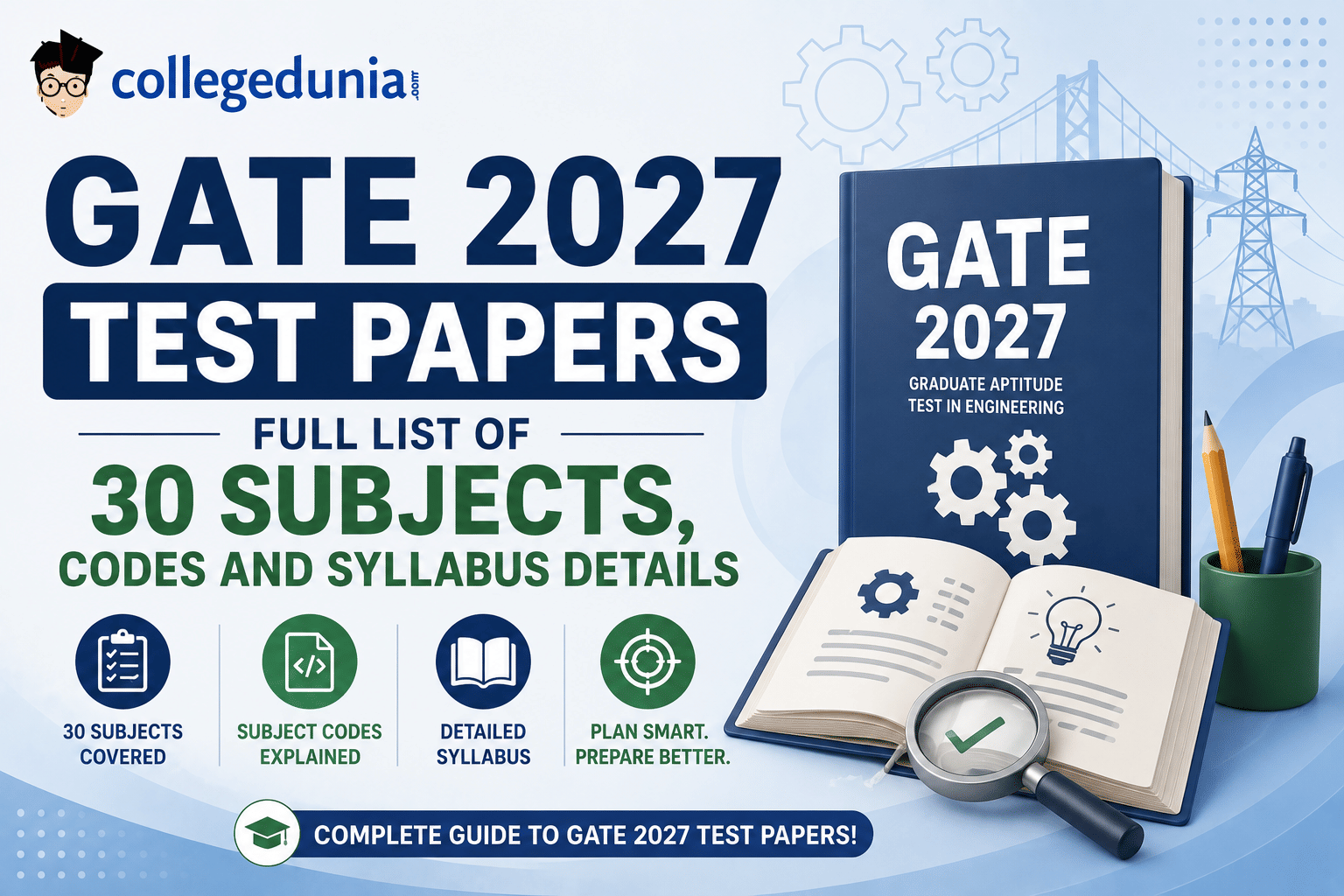 GATE 2027 Test Papers: Full List of 30 Subjects, Codes and Syllabus Details