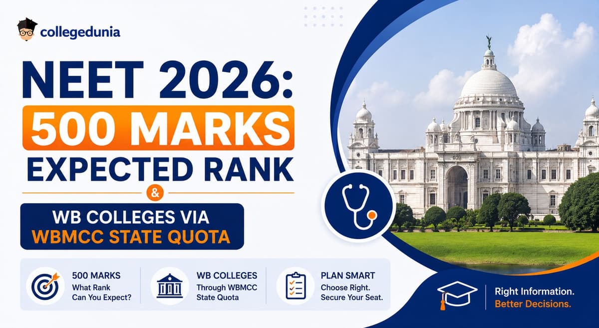 NEET 2026: 500 Marks Expected Rank & WB Colleges via WBMCC State Quota