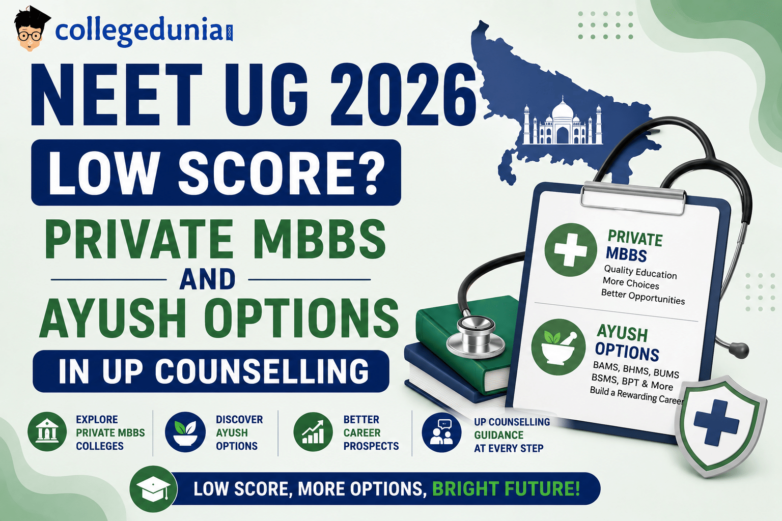 NEET UG 2026 Low Score: Private MBBS and AYUSH Options in UP Counselling