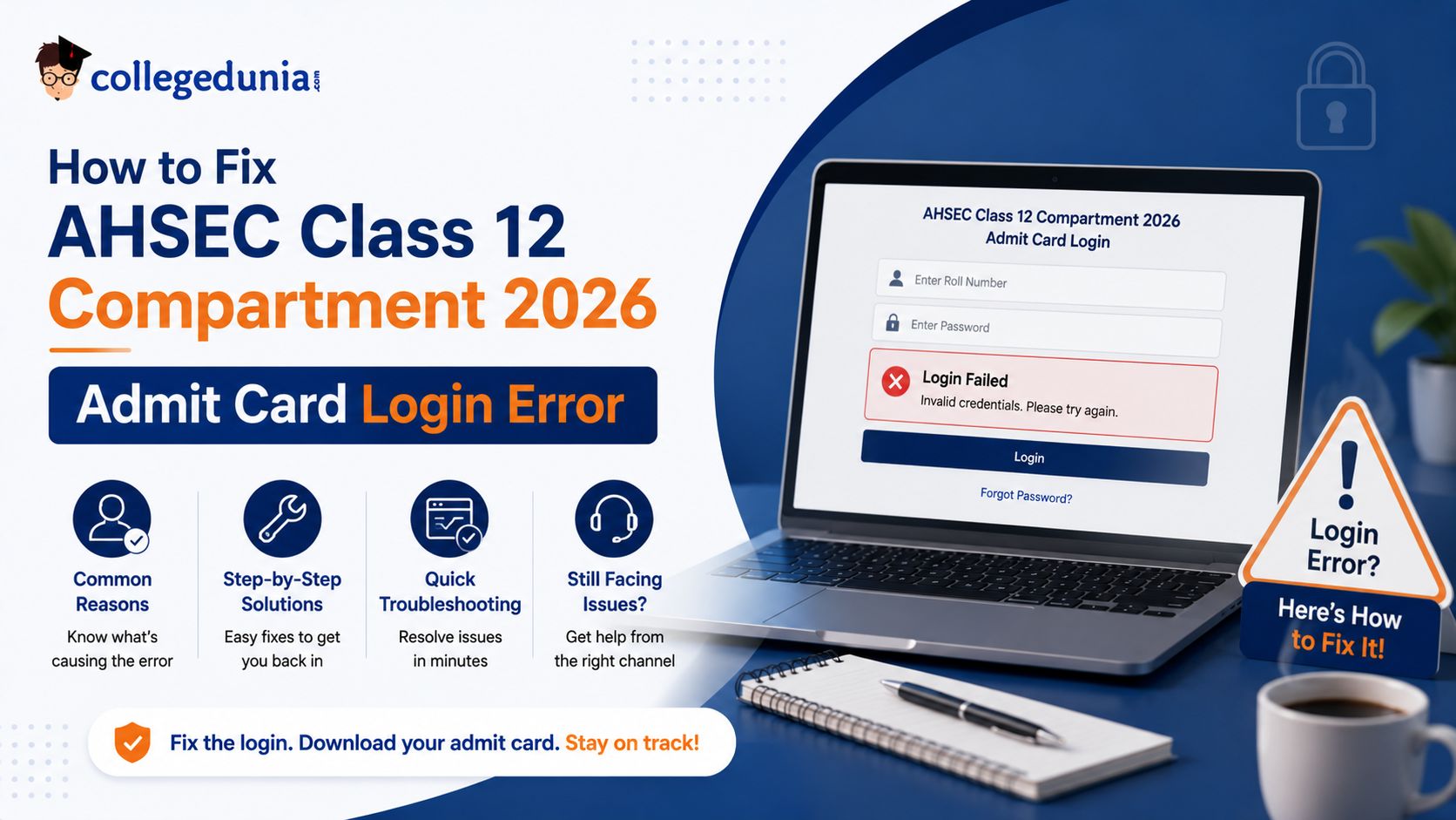 How to Fix AHSEC Class 12 Compartment 2026 Admit Card Login Error