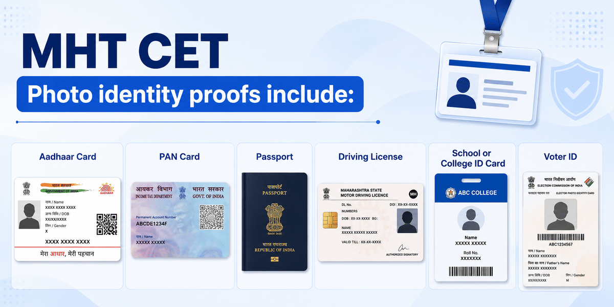 MHT CET Photo Identity Proof