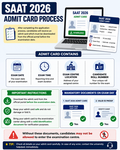 SAAT 2026 Admit Card and Exam Day Guidelines