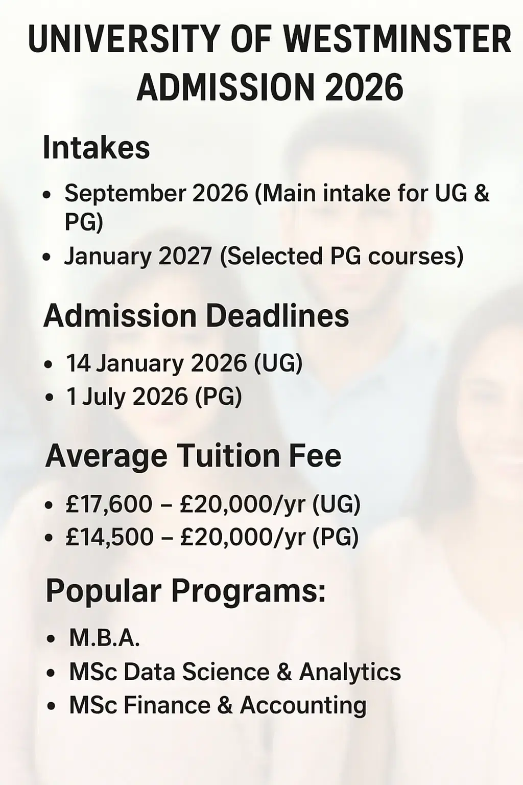 University of_Westminster_Admission