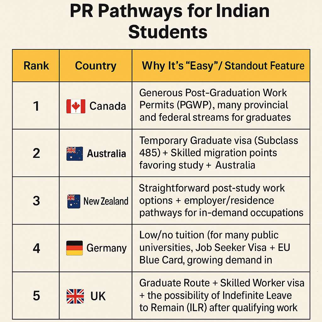 PR Pathways for Indian Students