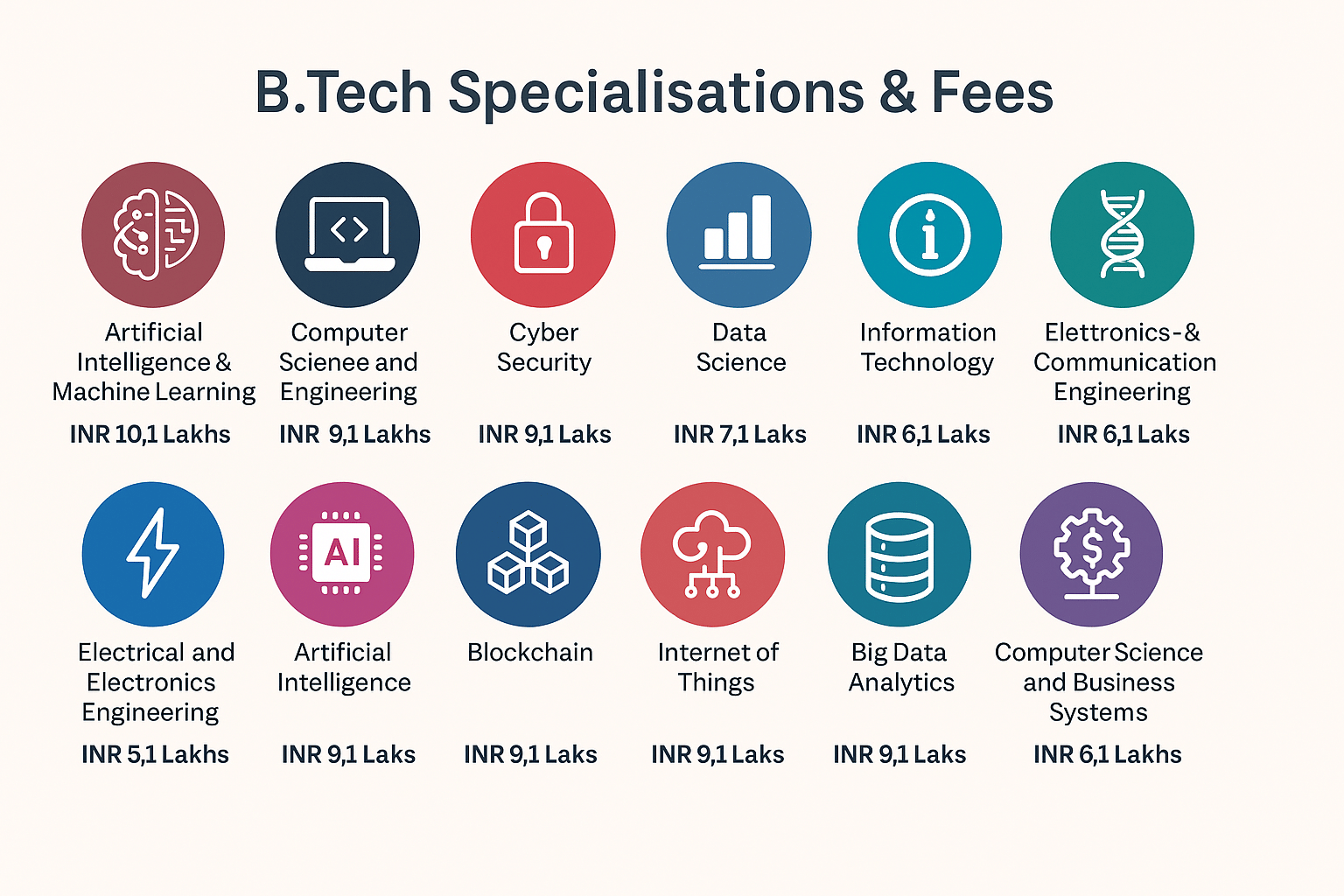 SRM Trichy B.Tech specialisations