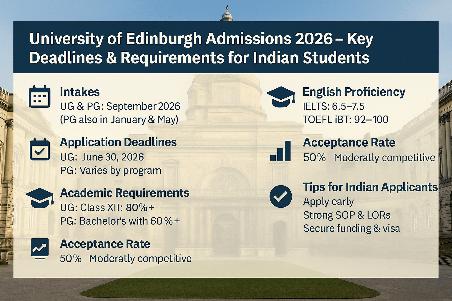 University of Edinburgh Admission Deadlines