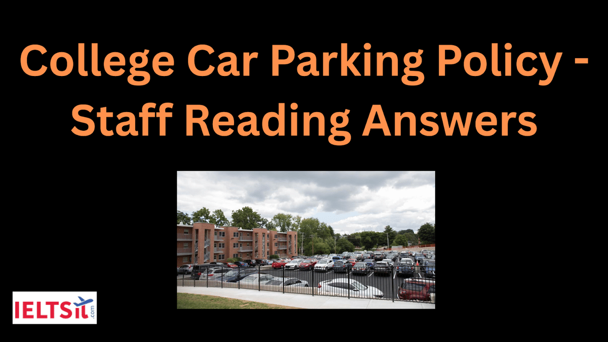 College Car Parking Policy - Staff Reading Answers