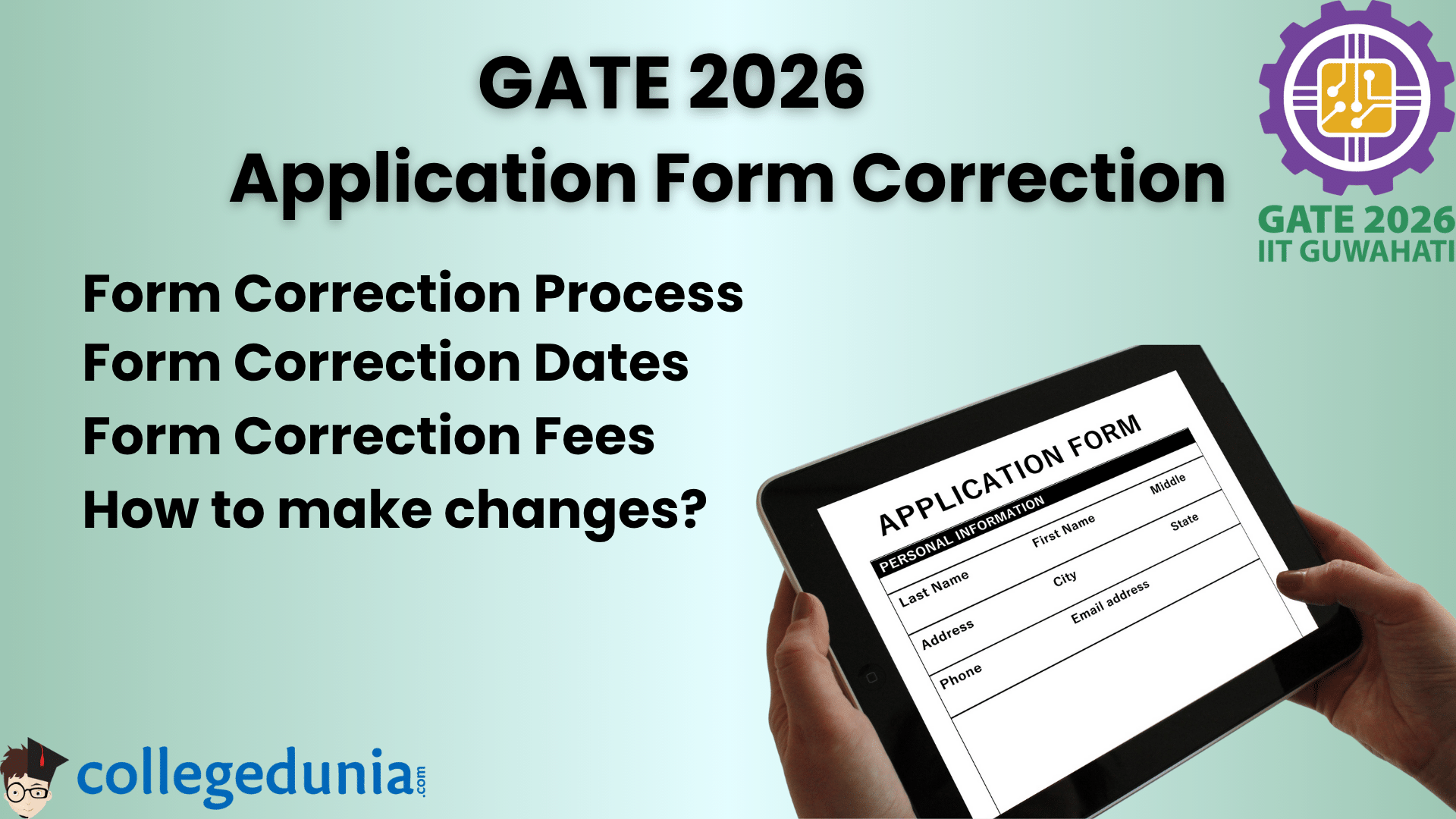 GATE Application form correction