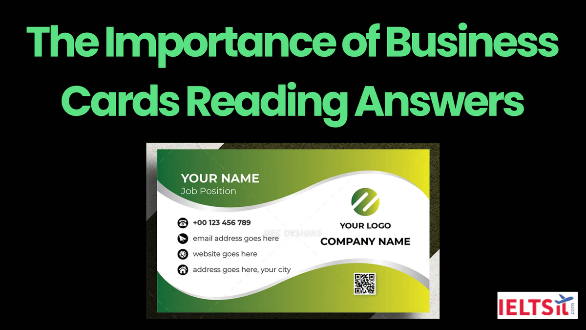Importance of Business Cards Reading Answers