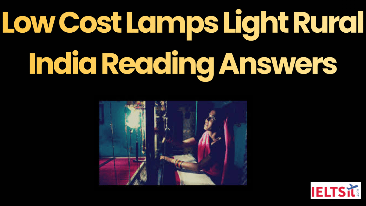 Low Cost Lamps Light Rural India Reading Answers