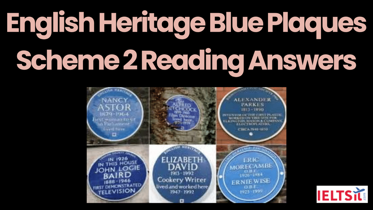 English Heritage Blue Plaques Scheme 2 Reading Answers