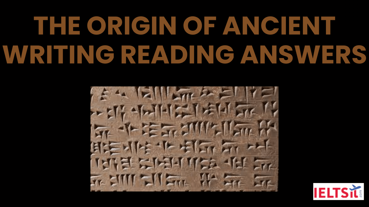 The Origin of Ancient Writing Reading Answers