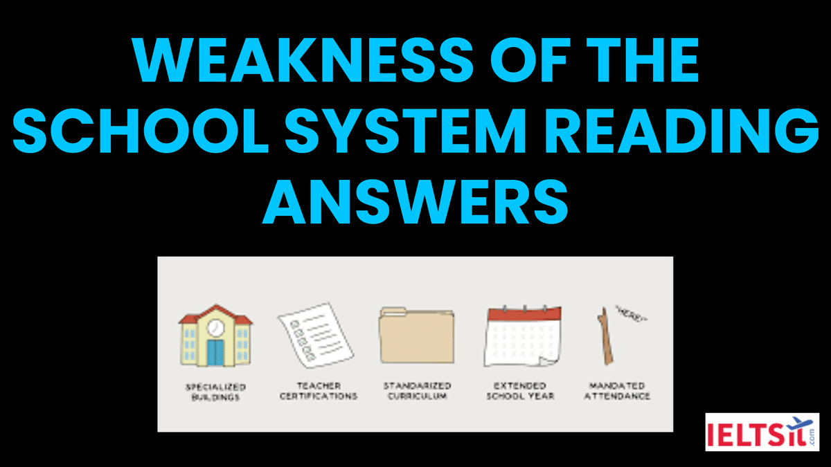 Weakness Of The School System Reading Answers