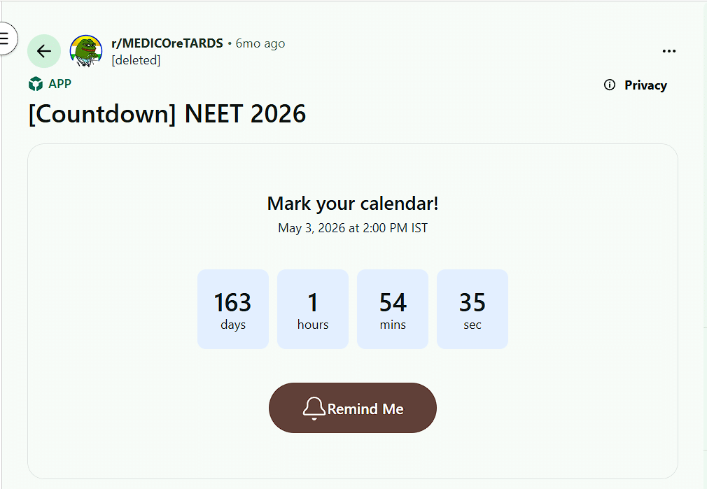 Countdown to NEET 2026 Exam Date