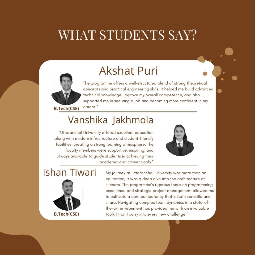 Uttaranchal University Tesimonials 